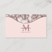 Meerjarig meisje met Roos goudmarmer Visitekaartje (Voorkant)