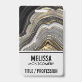 Meerjarig monogram goud en grijze geode minerale g badge (Achterkant)