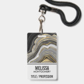 Meerjarig monogram goud en grijze geode minerale g badge (Achterkant met lanyard)