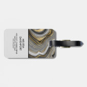 Meerjarig monogram goud en grijze geode minerale g bagagelabel (Achterkant horizontaal)