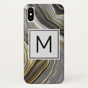 Meerjarig monogram goud en grijze geode minerale g Case-Mate iPhone case