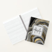 Meerjarig monogram goud en grijze geode minerale g notitieboek (Binnen)