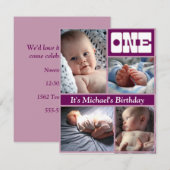 Meerjarig Paars Lijst van één dag Kaart (Voorkant / Achterkant)