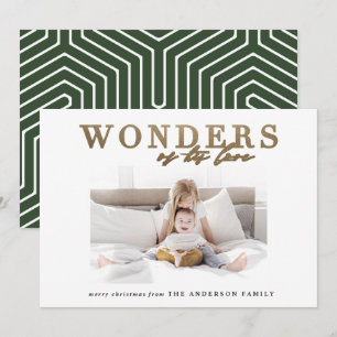 Meerjarig religieus goud met multi-foto kerstmis feestdagenkaart