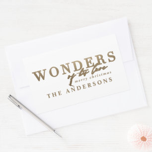 Meerjarig religieus goud met multi-foto kerstmis rechthoekige sticker