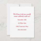 Meerjarig rood één dag Lijst Kaart (Achterkant)