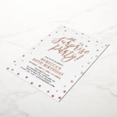 Meerjarig Roos Gold Confetti Verrassingsfeest Folie Uitnodiging (Gedraaid)