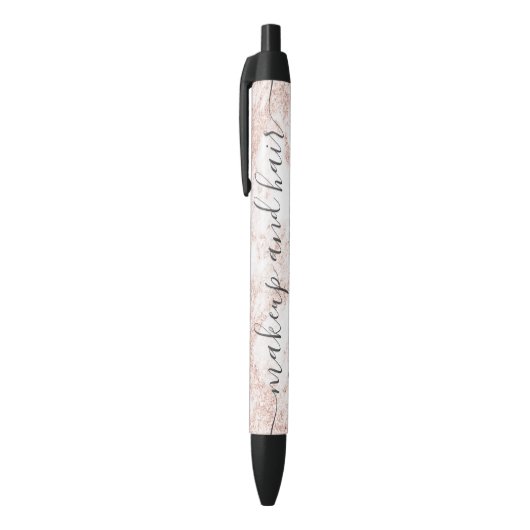 Meerjarig roos goud glitter marmer ombre make-up zwarte inkt pen (Top (Verticaal))