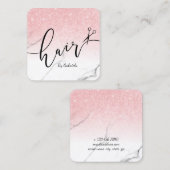 Meerjarig roos goudglitterschaar vierkante visitekaartje (Voorkant / Achterkant)