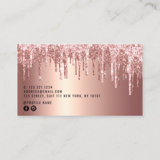 Meerjarig roos goudglitterschaar visitekaartje (Achterkant)