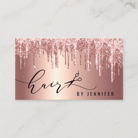 Meerjarig roos goudglitterschaar visitekaartje (Voorkant)