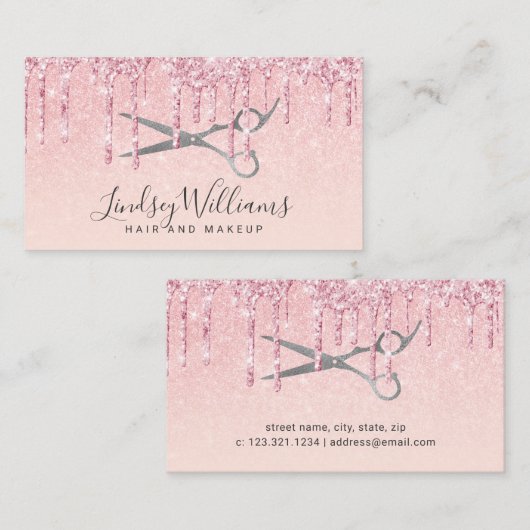 Meerjarig roos goudhaar en keukenschaar visitekaartje (Voorkant / Achterkant)