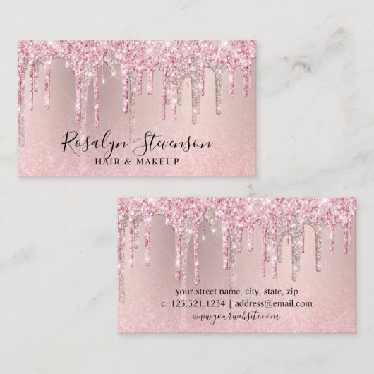 Meerjarig roos goudhaar en make-up visitekaartje (Voorkant / Achterkant)