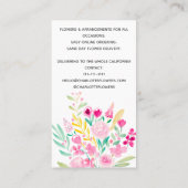 Meerjarige bloemen waterverf bloesem visitekaartje (Achterkant)