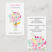 Meerjarige bloemen waterverf bloesem visitekaartje (Voorkant / Achterkant)