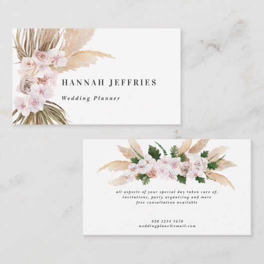 Meerjarige boompampagode visitekaartje (Voorkant / Achterkant)