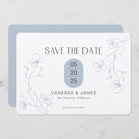 Meerjarige bruintuintuinbruiloft save the date (Voorkant / Achterkant)