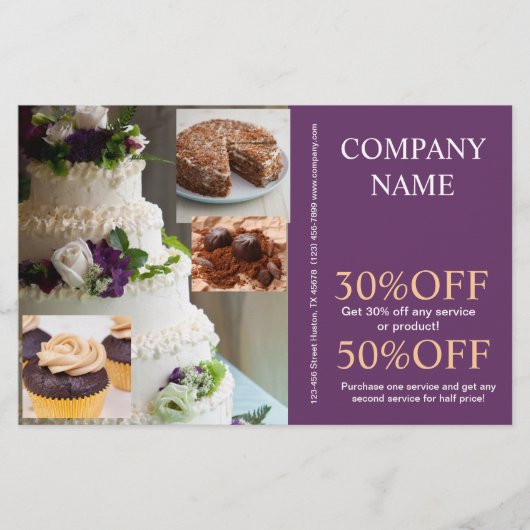 Meerjarige dessertcake bakkerij flyer (Voorkant)