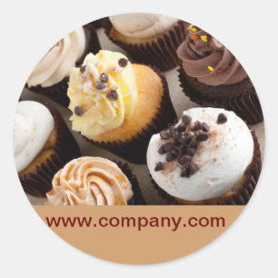 Meerjarige dessertcake bakkerij ronde sticker