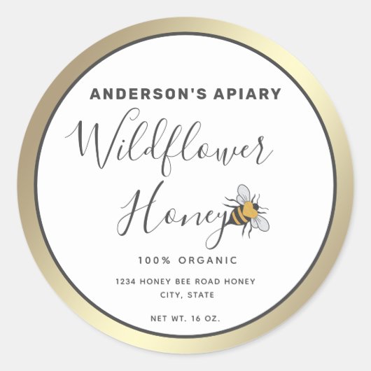Meerjarige haringhoningbijenkar ronde sticker (Voorkant)