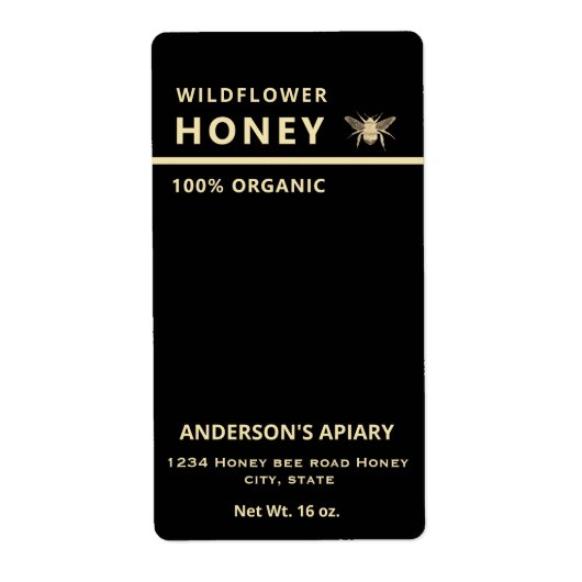 Meerjarige honingbijenhoningpot etiket (Voorkant)