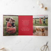 Meerjarige kerstfoto's met brede vakantie drieluik kaart (Binnen)