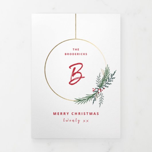 Meerjarige kerstfoto's met brede vakantie drieluik kaart (Cover)