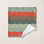 Meerjarige moderne groenen en sinaasappel bad handdoek (Wasdoekje)