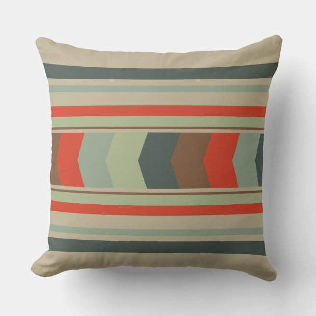 Meerjarige moderne groenen en sinaasappel kussen (Voorkant)