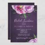 Meerjarige pinda's paarse pumbridale luncheon kaart<br><div class="desc">Floral blush pink burgundy wine en lila violet waterverf pinda bouquets op een roody dark paars plum chalkboard background die een rustige bohemen trendy bridal luncheon uitnodiging sjabloon maakt. Gemakkelijk om met uw details te personaliseren! Ideal voor elegante buitenshuis, tuinlente, zomerlente of herfst herfst vrijgezellenfeest / brunch / luncheon of...</div>