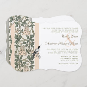 Meerjarige pink Hummingbird Wedding Invitation Kaart