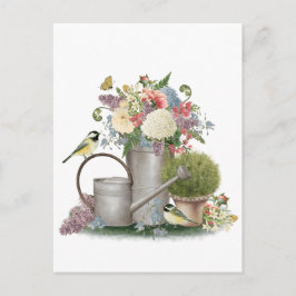 Meerjarige tuinbouwbloemtuin briefkaart