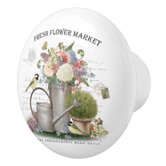 Meerjarige  tuinbouwbloemtuin keramische knop (Rechts)