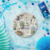 Meerjarige  tuinbouwbloemtuin papieren bordje (Feest)