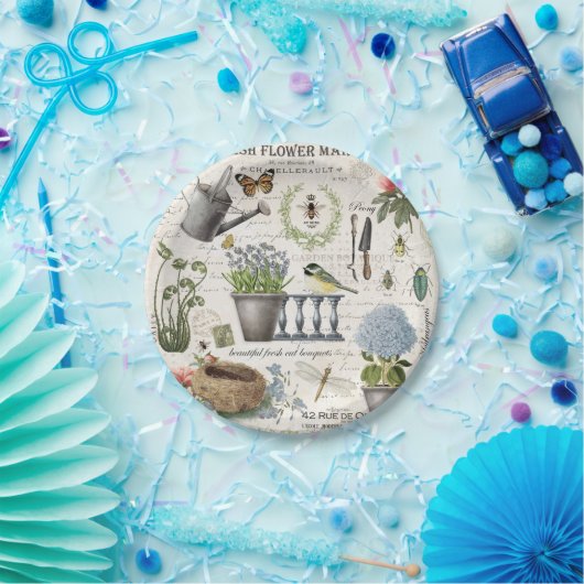 Meerjarige  tuinbouwbloemtuin papieren bordje (Feest)