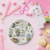 Meerjarige  tuinbouwbloemtuin papieren bordje (Feest)