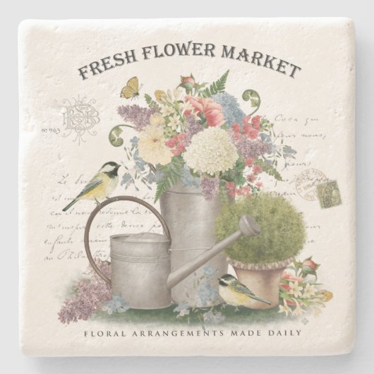 Meerjarige  tuinbouwbloemtuin stenen onderzetter (Voorkant)