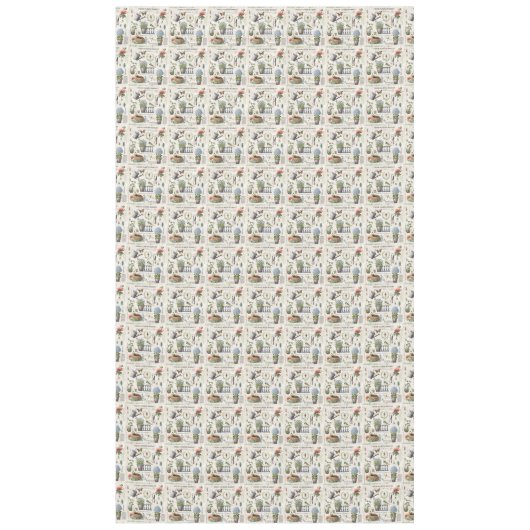 Meerjarige  tuinbouwbloemtuin tafelkleed (Voorkant)