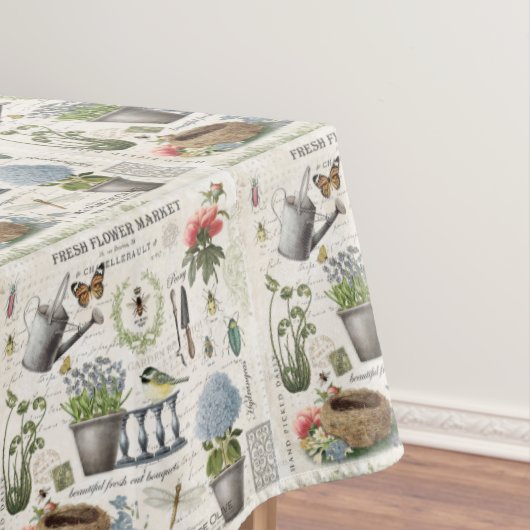 Meerjarige  tuinbouwbloemtuin tafelkleed (Voorbeeld)