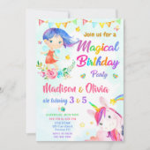 Meerjarige uitnodiging voor twee meisjes in Fairy (Voorkant)