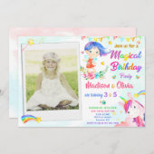 Meerjarige uitnodiging voor twee meisjes in Fairy  (Voorkant / Achterkant)