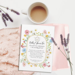 Meerjarige wilde bloemen Bijen Tea Party Girl Kaart