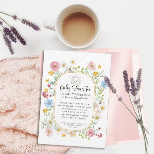 Meerjarige wilde bloemen Bijen Tea Party Girl Kaart