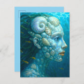 Meerjungfrau in Muscheln - Malerei Stil Briefkaart (Voorkant / Achterkant)