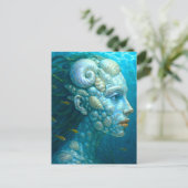 Meerjungfrau in Muscheln - Malerei Stil Briefkaart (Staand voorkant)