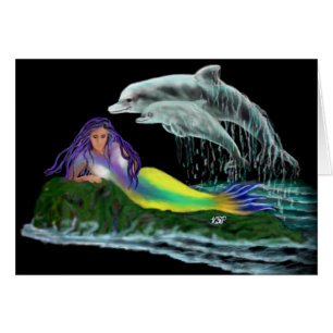 Meerjungfrau mit Delfinen