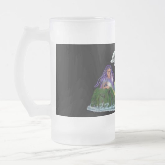 Meerjungfrau mit Delfinen Matglas Bierpul (Links)