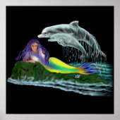 Meerjungfrau mit Delfinen Poster (Voorkant)