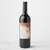 Meerkanaals terracotta pampasgras wijn etiket (Voorkant)