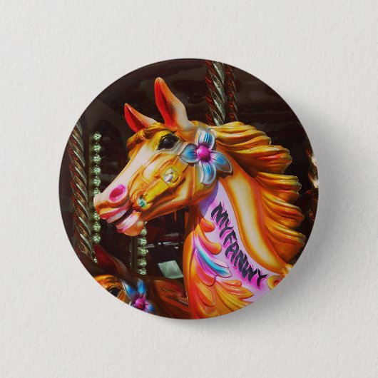 Meerkanige ronde paarden button 5,7 cm (Voorkant)